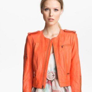 Alice and Olivia Coral Moto Jacket